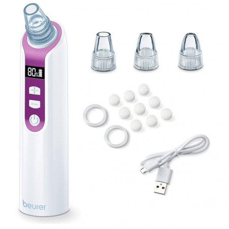 Beurer FC 41 Βαθύς καθαρισμός προσώπου, 5 ταχύτητες, αυτονομία έως 1,5 ώρες, οθόνη LCD, USB, λευκό/μωβ