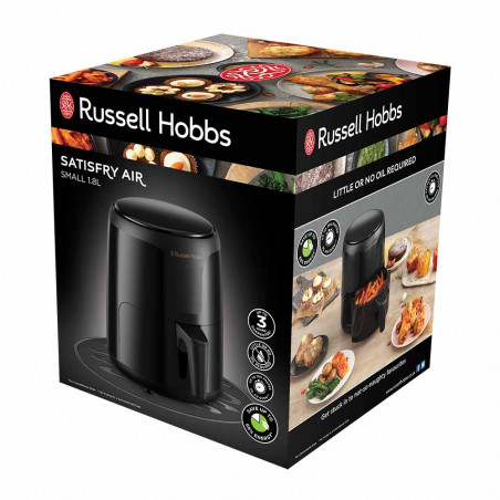 Μικρή φριτέζα αέρος AirFryer Russell Hobbs SatisFry 26500-56, 1100 W, 1.8 l, Χρονοδιακόπτη, Οθόνης αφής, Ρυθμιζόμενη θερμοκρασία, Μαύρο