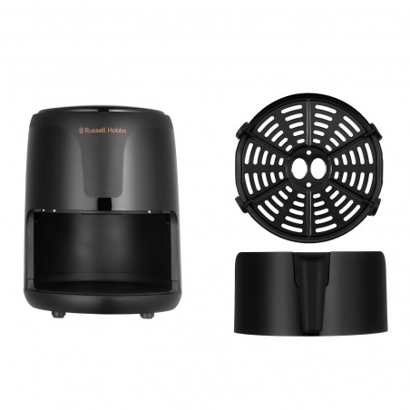 Μικρή φριτέζα αέρος AirFryer Russell Hobbs SatisFry 26500-56, 1100 W, 1.8 l, Χρονοδιακόπτη, Οθόνης αφής, Ρυθμιζόμενη θερμοκρασία, Μαύρο