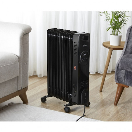 Καλοριφέρ Λαδιού Zilan ZLN8416, 2000 W, 9 πτερύγια, 3 βαθμίδες, Τηλεχειριστήριο, Θερμοστάτης, Μαύρο