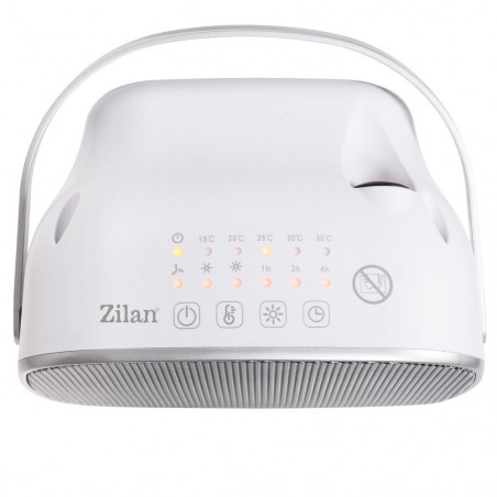 Κεραμικό αερόθερμο Zilan ZLN5671, PTC, 1500W, 2 λειτουργίες, Προστασία από υπερθέρμανση, Χρονοδιακόπτης, Λευκό