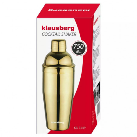 Σέικερ για κοκτέιλ Klausberg KB 7649, 750 ml, Φινίρισμα καθρέφτη, Χρυσό