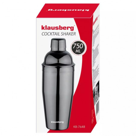 Σέικερ για κοκτέιλ Klausberg KB 7648, 750 ml, Φινίρισμα καθρέφτη, Σκούρο γκρι