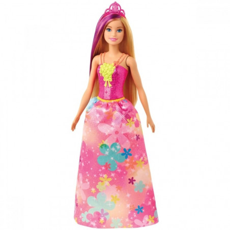 Κούκλα Barbie Dreamtopia, 29cm, Με glitter μπλουζάκι και πολύχρωμη φούστα, Πολύχρωμη