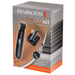 Σετ επαναφορτιζόμενης κουρευτικής μηχανής Remington Groom Kit PG6130, 2-20 mm, 4 εξαρτήματα, Αυτοακονιζόμενες λεπίδες, Μαύρο