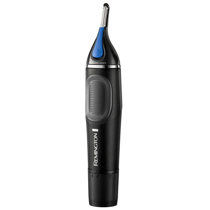 Trimmer μηχανή Remington NE3870 NANOSeries Lithium, Τρίμμερ αυτιού και μύτης, Δύο εναλλάξιμες κεφαλές, Στρογγυλεμένη κορυφή, Αδιάβροχο, Μαύρο/Μπλε