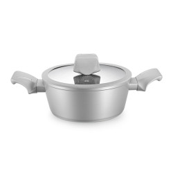 Σετ μαγειρικά σκεύη Royalty Line T010-Silver, 10 τμχ, Επίστρωση μαρμάρου, Επαγωγή, Ασήμι