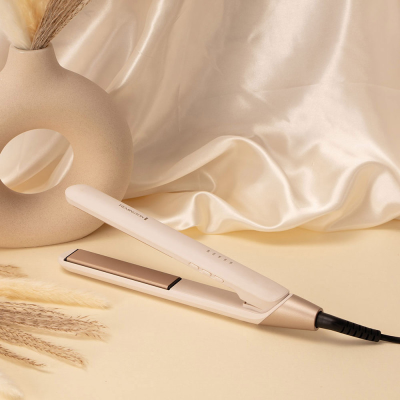 Πρέσα μαλλιών Remington S4740 Shea Soft, Κεραμικές Πλάκες, Λειτουργία Turbo Boost, Οθόνη LED, Ροζ