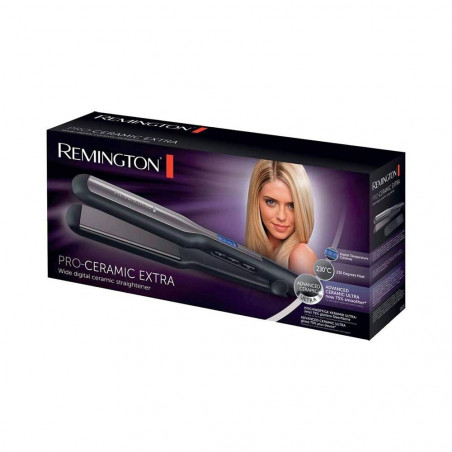 Πρέσα μαλλιών Remington S5525 PRO-CERAMIC EXTRA, Φαρδιές πλάκες, Μπούκλες, Tαχεία προθέρμανση, οθόνη LED