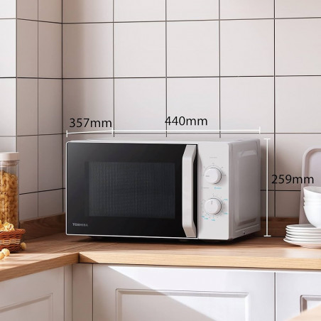 Φούρνος μικροκυμάτων TOSHIBA MW2-MM20PWH, 800W, 20L, LED φωτισμός, Απόψυξη, Χρονοδιακόπτης, Λευκό