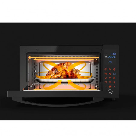 Ηλεκτρικό φουρνάκι AENO AEO0001, 1600W, 30 L, 8 προγράμματα, Ψήσιμο με αέρα, Тоuch screen, Οθόνη LED, Φωτισμός, Μαύρο