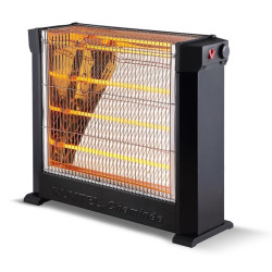 Σόμπα χαλαζία KUMTEL HEATER KS-2760, 2200W, Προστασία ανατροπής, 4 λάμπες χαλαζία, Θερμοστάτης, Μαύρο