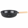 Wok Goldmann GM-0130, 30cm, Επικάλυψη μαρμάρου, Επαγωγή, Μαύρο