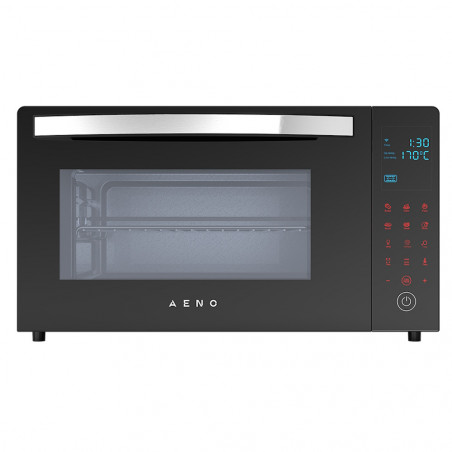 Ηλεκτρικό φουρνάκι AENO AEO0001, 1600W, 30 L, 8 προγράμματα, Ψήσιμο με αέρα, Тоuch screen, Οθόνη LED, Φωτισμός, Μαύρο