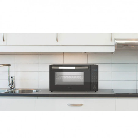 Ηλεκτρικό φουρνάκι AENO AEO0001, 1600W, 30 L, 8 προγράμματα, Ψήσιμο με αέρα, Тоuch screen, Οθόνη LED, Φωτισμός, Μαύρο