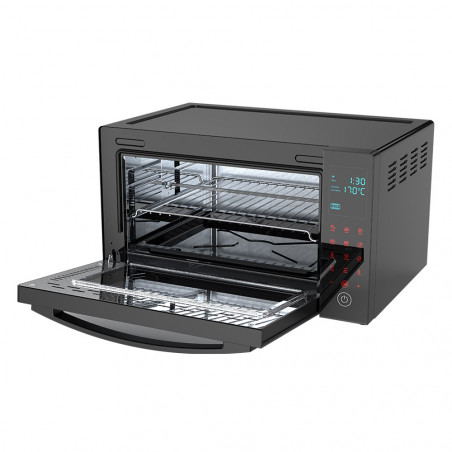 Ηλεκτρικό φουρνάκι AENO AEO0001, 1600W, 30 L, 8 προγράμματα, Ψήσιμο με αέρα, Тоuch screen, Οθόνη LED, Φωτισμός, Μαύρο