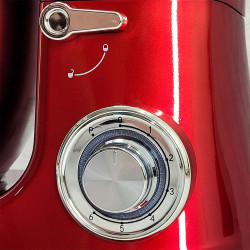 Κουζινομηχανή Oliver Voltz V51115A, 2100W, 7,5 λίτρα, 6 ταχύτητες + Λειτουργία παλμού "PULSE",3 εξαρτήματα, Κόκκινο