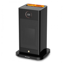 Θερμάστρα Heater 2in1 HomeVero HV-SFH1500, 1500 W, Λειτουργία ύγρανσης,  3D φλόγα, τηλεχειριστήριο, χρονοδιακόπτης, ταλάντωση, 15-45 C, μαύρο