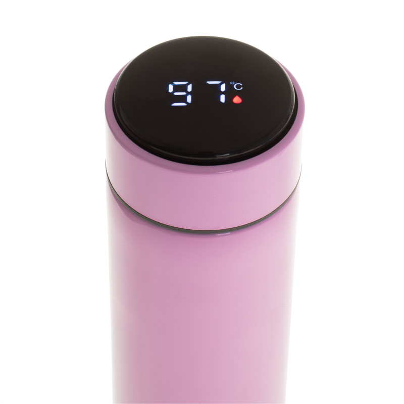 Θερμός με ένδειξη θερμοκρασίας Adler AD 4506p, 473 ml, LED, BPA free, Ροζ