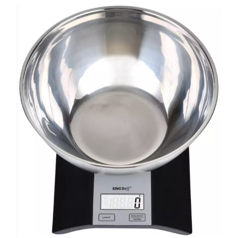 Ζυγαριά κουζίνας με μπολ Kinghoff KH 1828, 5 kg, 2 l,Οθόνη LCD, Απόβαρο(λειτουργία Tare), Μαύρο