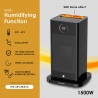 Θερμάστρα Heater 2in1 HomeVero HV-SFH1500, 1500 W, Λειτουργία ύγρανσης,  3D φλόγα, τηλεχειριστήριο, χρονοδιακόπτης, ταλάντωση, 15-45 C, μαύρο