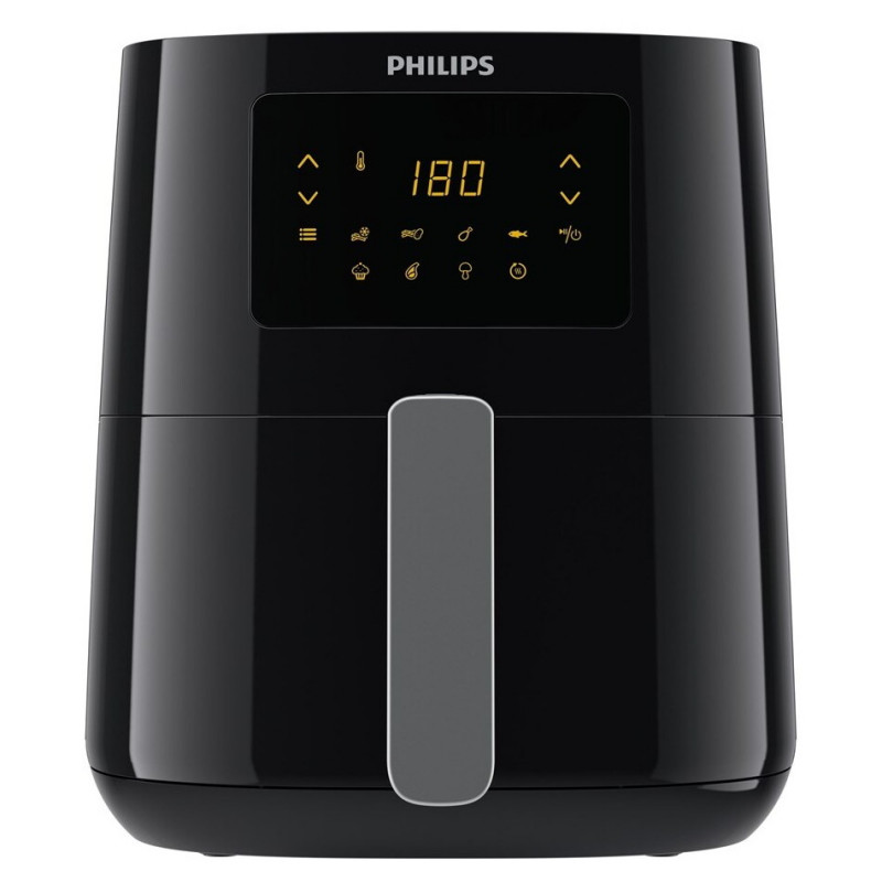 Φριτέζα αέρος Philips HD9252/70, 4.1L, 1400W, LED, 7 προεπιλεγμένα προγράμματα, 90% λιγότερα λιπαρά, Rapid Air, Μαύρο