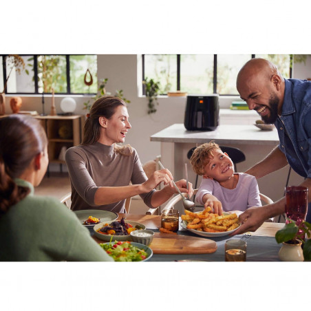 Φριτέζα αέρος Philips HD9280/70, 6.2L, 2000W, LED, 7 προεπιλεγμένα προγράμματα, 90% λιγότερα λιπαρά, Rapid Air, Μαύρο