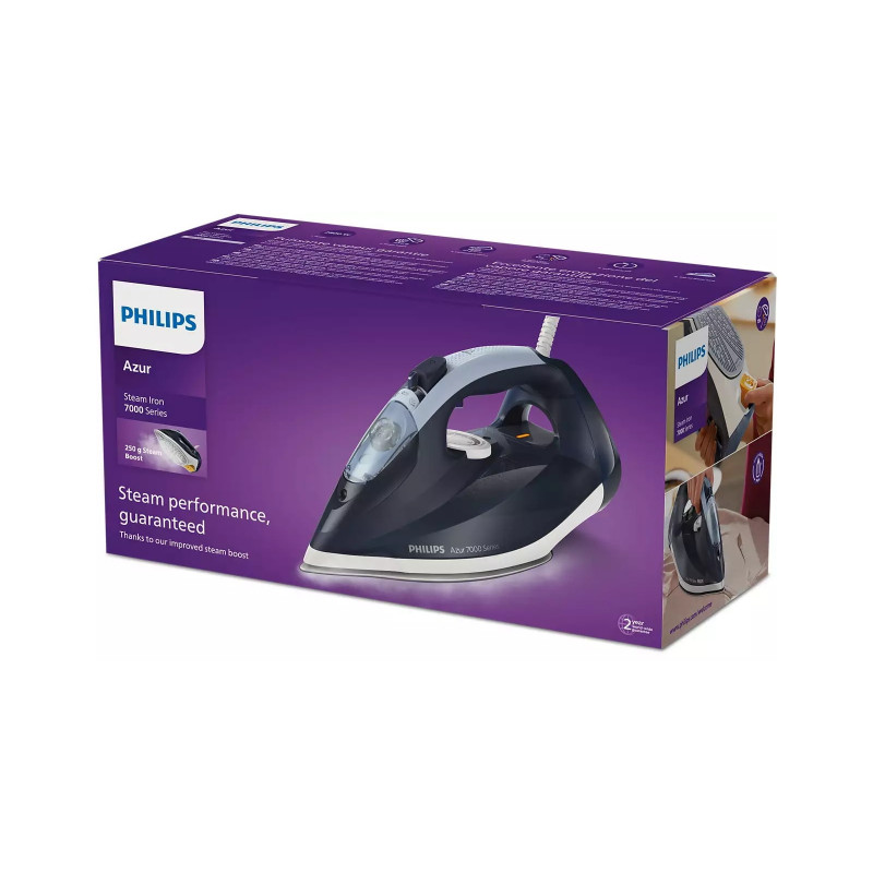 Σίδερο ατμού Philips DST7030/20, 2800W, 300ml, 50 g/min, Quick Calc Release, SteamGlide Elite, Μπλε/λευκό