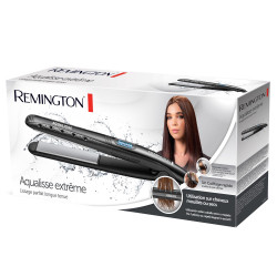 Πρέσα μαλλιών Remington S7307, Κεραμικές πλάκες 110mm, Αυτόματη διακοπή λειτουργίας , Βρεγμένα και στεγνά μαλλιά, Turbo Boost, Μαύρο