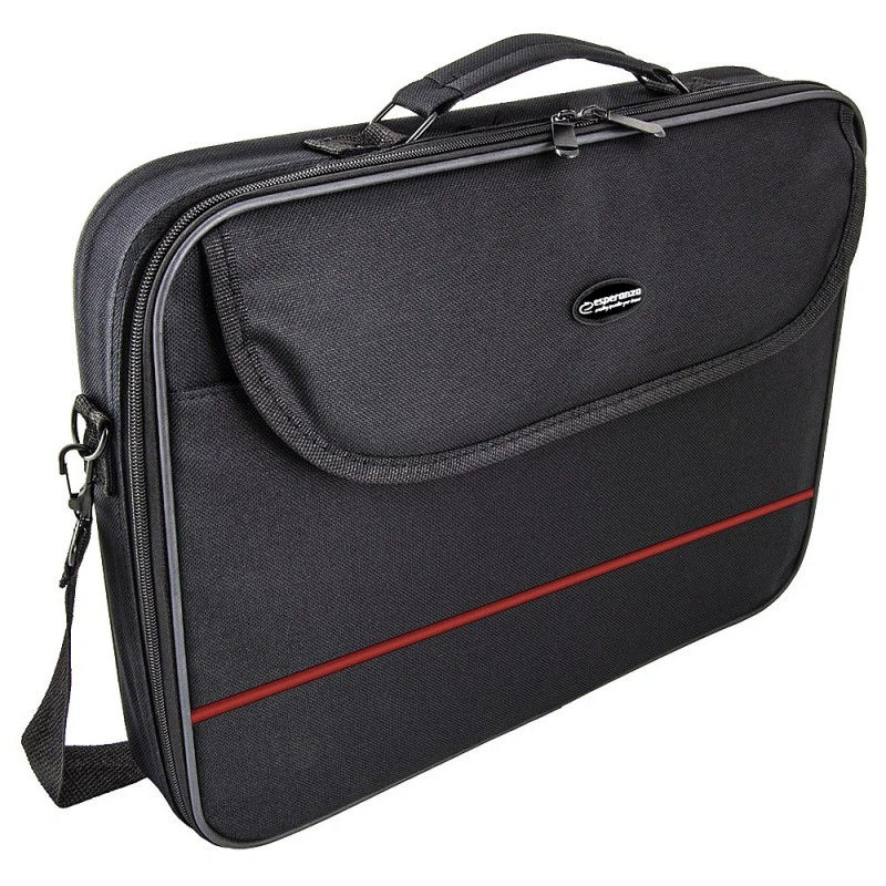Τσάντα για Laptop Esperanza ET101R, 15,6', μακριά λαβή, θήκη εγγράφων, μαύρο/κόκκινο