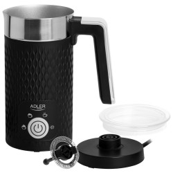 Αφροποιητής γάλακτος Adler AD 4494B, 500W, 300 ml, Αντικολλητική επίστρωση, Μαύρο