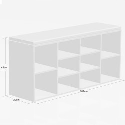 Παπουτσοθήκη  Kesper 15910, 10 θήκες, Μαλακή επιφάνεια καθίσματος, Λευκό