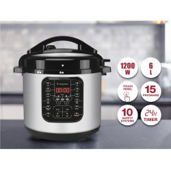 Φούρνος ταχύτητας Beper P101COS001, 1200W, 15 προγράμματα, 6 λίτρα, χρονοδιακόπτης, Inox/μαύρο
