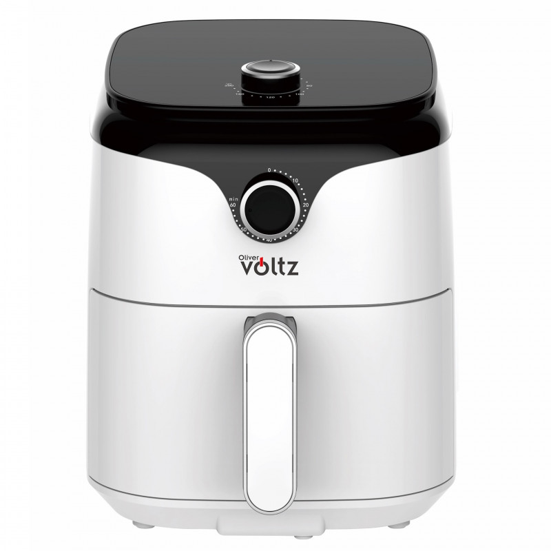 Φριτέζα ζεστού αέρα AirFryer Oliver Voltz OV51980V, 1400 W, 3,5 l, Timer, 80-200C, Διπλή προστασία, Λευκό