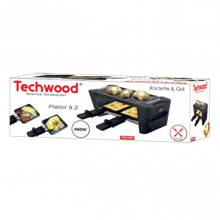 Επιτραπέζια Ηλεκτρική Ψησταριά Techwood TRD-2456, 450W, Αντικολλητική επίστρωση, Κρύες λαβές, Θερμοστάτης, Μαύρο