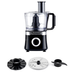 Επεξεργαστής τροφίμων Techwood TRO-6856, 800W, 1,5L, 2 ταχύτητες, Λειτουργία παλμών, Αντιολισθητικά πόδια, Μαύρο
