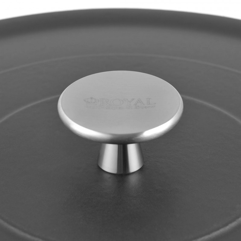 Ρηχή Μαντεμένια Κατσαρόλα Royal van Kempen & Begeer CC006517-001, 4L, 28cm, Φούρνος έως 260 C, Ματ, Επαγωγή, Μαύρο