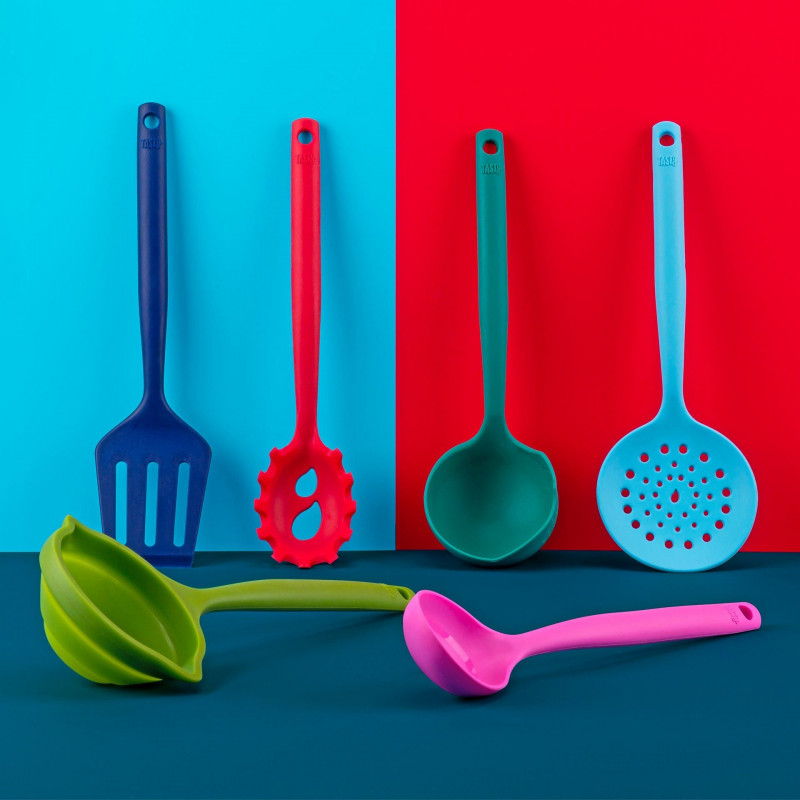 Κουτάλι σερβιρίσματος Tasty 678201, Μαλακή λαβή, 32,5 cm, Σιλικόνη, Ροζ