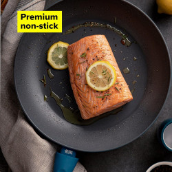 Τηγάνι Tasty 678513, 24 cm, Σύστημα διανομής λαδιού, Αλουμίνιο, Αντικολλητική επίστρωση, Μπλε