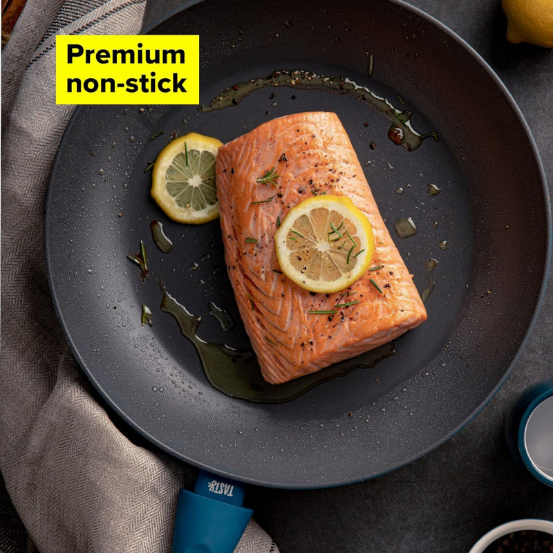 Τηγάνι Tasty 678513, 24 cm, Σύστημα διανομής λαδιού, Αλουμίνιο, Αντικολλητική επίστρωση, Μπλε