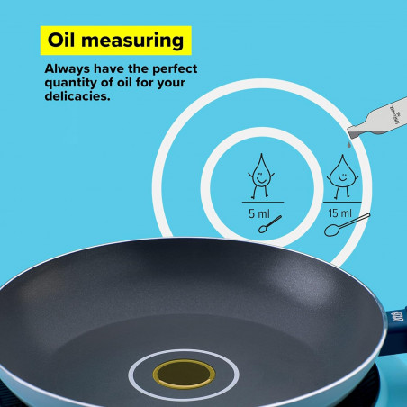 Τηγάνι Tasty 678513, 24 cm, Σύστημα διανομής λαδιού, Αλουμίνιο, Αντικολλητική επίστρωση, Μπλε