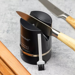 Ακονιστήρι μαχαιριών Kinghoff KH 1675, Tungsten, Ρύθμιση από 14 έως 24 μοίρες, Μαύρο