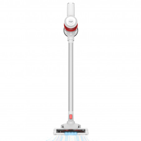 Κάθετη ηλεκτρική σκούπα Adler AD 7051, Ασύρματη, 11,7 kPa, 2200 mAh, 600 ml, 2 τρόποι λειτουργίας, Πλενόμενο φίλτρο, Λευκό/κόκκινο