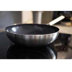 Τηγάνι Wok με καπάκι Royal van Kempen & Begeer CC003232-001, 3,6L, 28cm, Επικάλυψη διαμαντιού, Για φούρνο και επαγωγή, Ανοξείδωτο