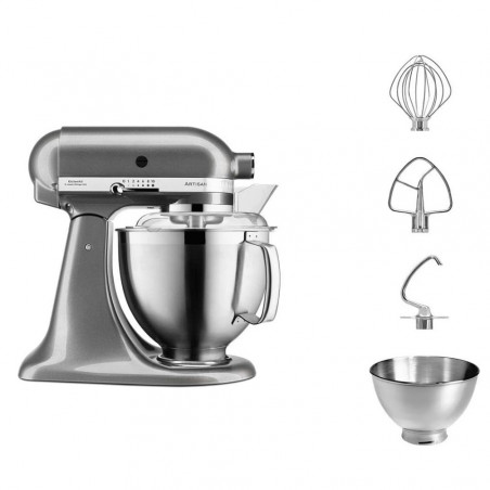 Πλανητικό μίξερ Artisan Elegance KitchenAid 5KSM185PSEMS, 300W, 4,8 l, Direct drive, 10 ταχύτητες, Inox