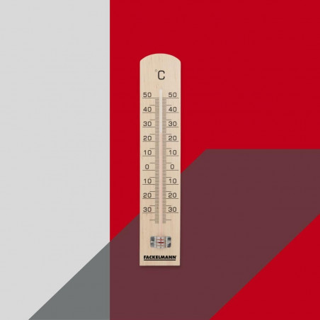Θερμόμετρο Fackelmann 16365 Tecno, 18 cm, Χωρίς υδράργυρο, Ξύλο, Καφέ