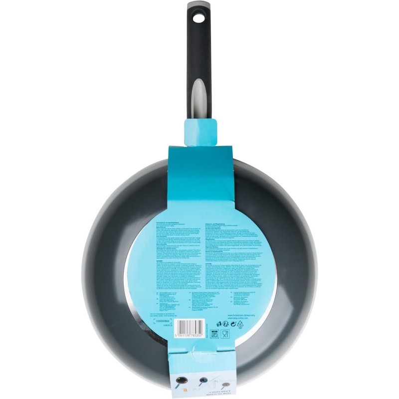 Ταψί Wok Tasty 678535, 28 cm, Μαλακή λαβή, Αλουμίνιο, Αντικολλητική επίστρωση, Γκρι