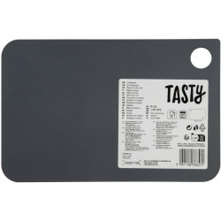 Επιφάνεια κοπής Tasty 678357, 24,5x16 cm, Τρύπα για κρέμασμα, Πλαστικό, Γκρι