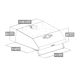 Απορροφητήρας Tesla DB600SX, 110 W, 1 μοτέρ, 3 επίπεδα ταχύτητας, 2 φίλτρα αλουμινίου, 280 m3/h, Inox