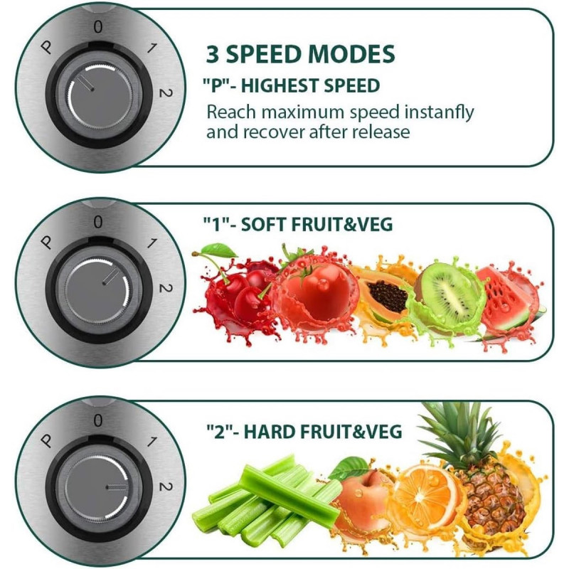 Αποχυμωτής Royalty Line PJ-76111, 600W, 3 ταχύτητες+Pulse, 0,600 ml, Σύστημα κατά των σταγόνων, Inox